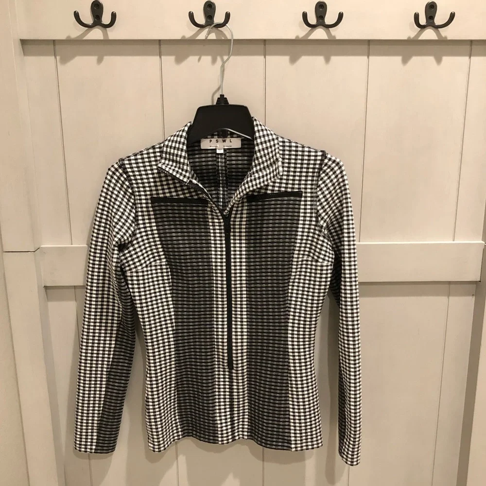 Proenza Schouler Checkered Turtleneck Zip Up - Picture 2 of 7